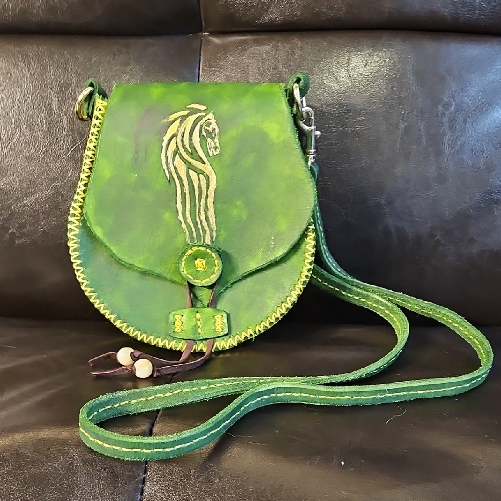 Green Leather Rohan Crossbody Bag